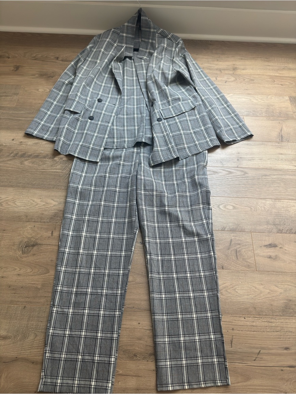Classic Gray Plaid Women's Suit Pants